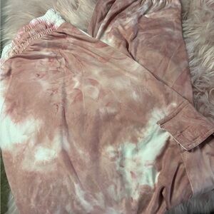 Fashion Nova Pink Tie-Dye Joggers